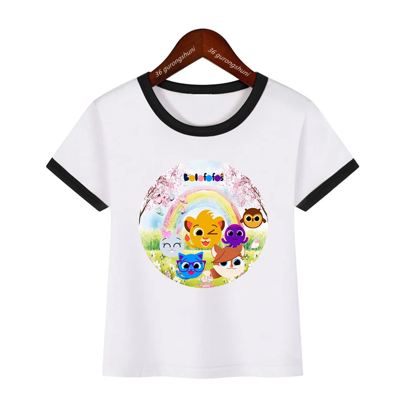 T-Shirt For Girls Cute Bolofofos Cartoon Print Girls Clothes Summer Boys T Shirt Funny Kids Clothes Short Sleeve Baby Shirt Tops