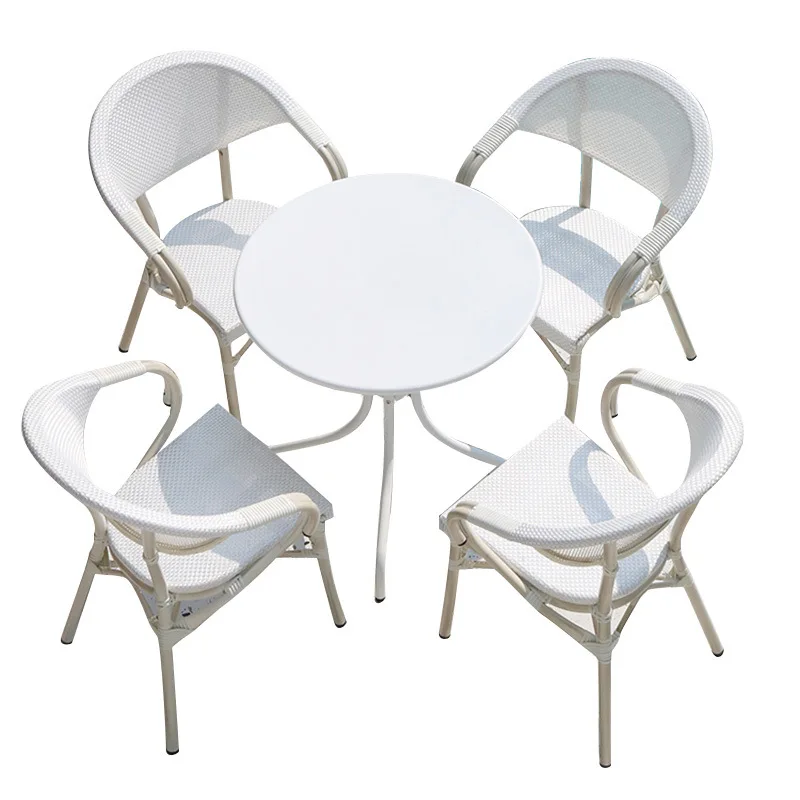 

Outdoor Furniture Balcony Leisure Table and Chair Three-piece Set Extended Modern Metal