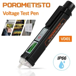 POROMETISTO VD01 Voltage Detector Non-Contact Voltage Test Pen AC 12-1000V Smart Breakpoint Finder Waterproof Electrical Pen