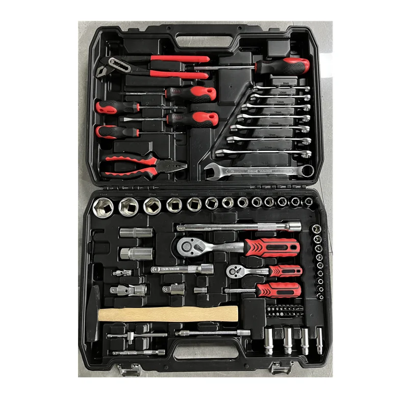 GTYPRO Real Cr-v 77pcs Socket Set Ratchet Wrench Manufacturer Hand Tools Set 1/2 1/4 3/8 Auto Repair 77 Conjunto de herramientas