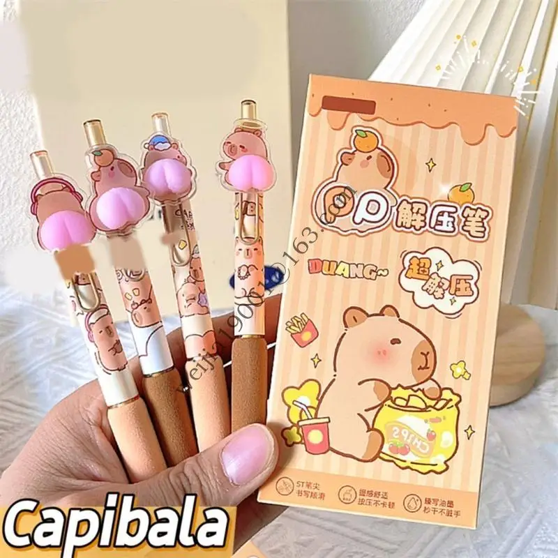 4 pezzi Cartoon Panda Gel Penna Neutrale Capybara Gel Penna 0,5 mm Penna scrittura. H05A