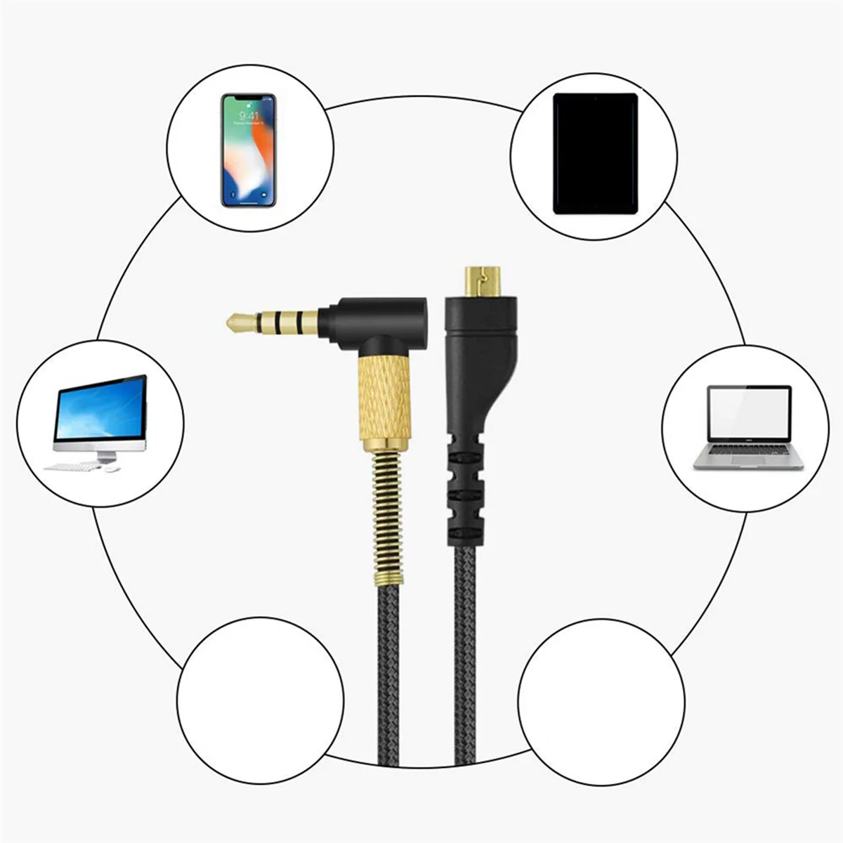 6X Replacement Audio Headset Cord for SteelSeries Arctis 7 5 3 Pro Wireless Gaming Headphones 4.9Ft Cable