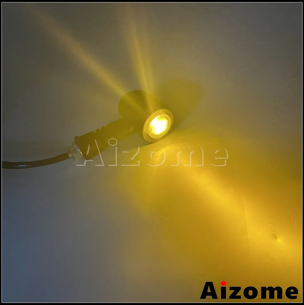 10mm Universal Motorcyle Lamp LED Turn Signal Light Amber Flasher For Honda Yamaha Suzuki Kawasaki Cruiser Bobber Chopper Custom