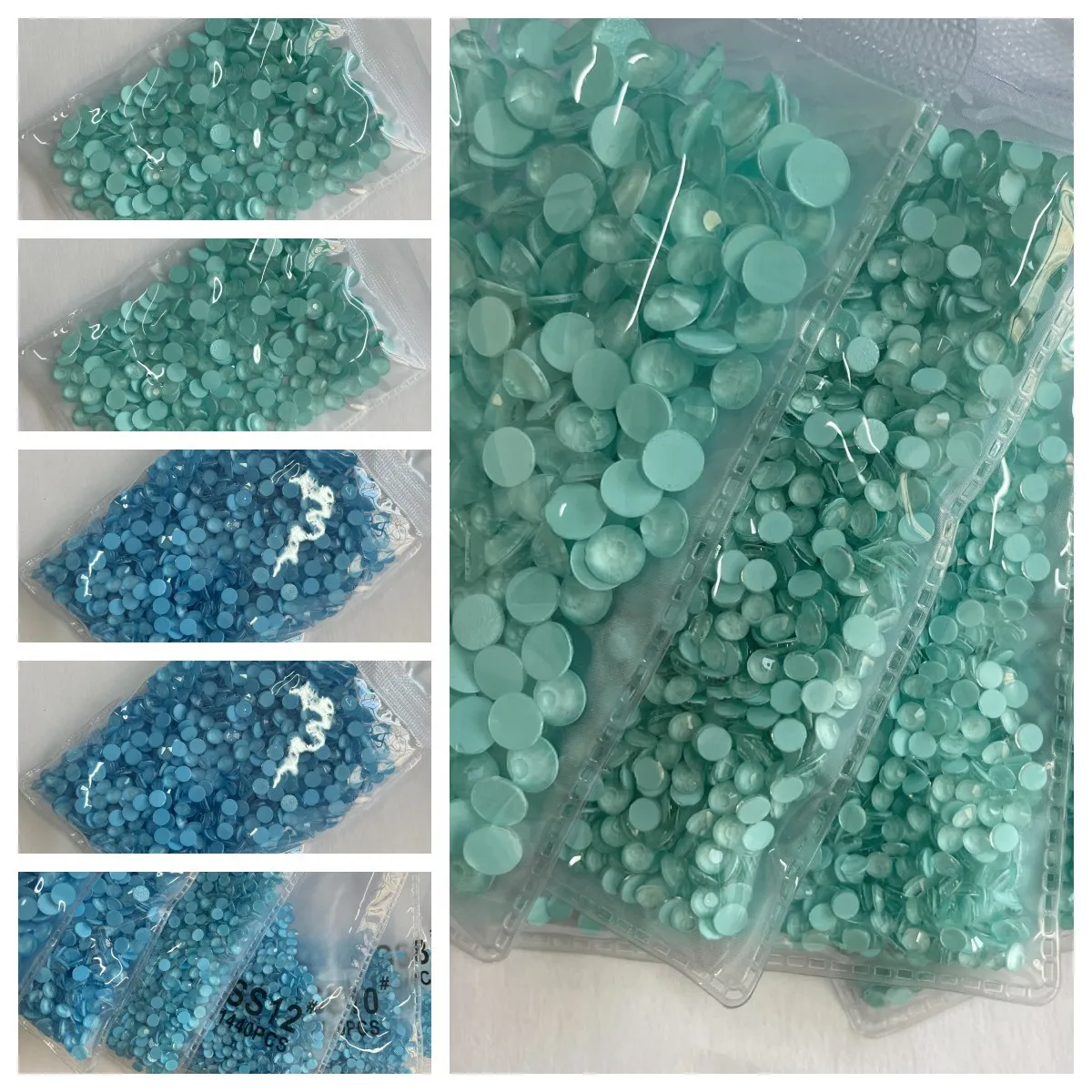 SS6-SS30 Mixed Neon Flatback Crystal Rhinestones Mocha Aqua Blue Non Hotfix for Nail Art Phone Case DIY Crafts Clothing Bulk
