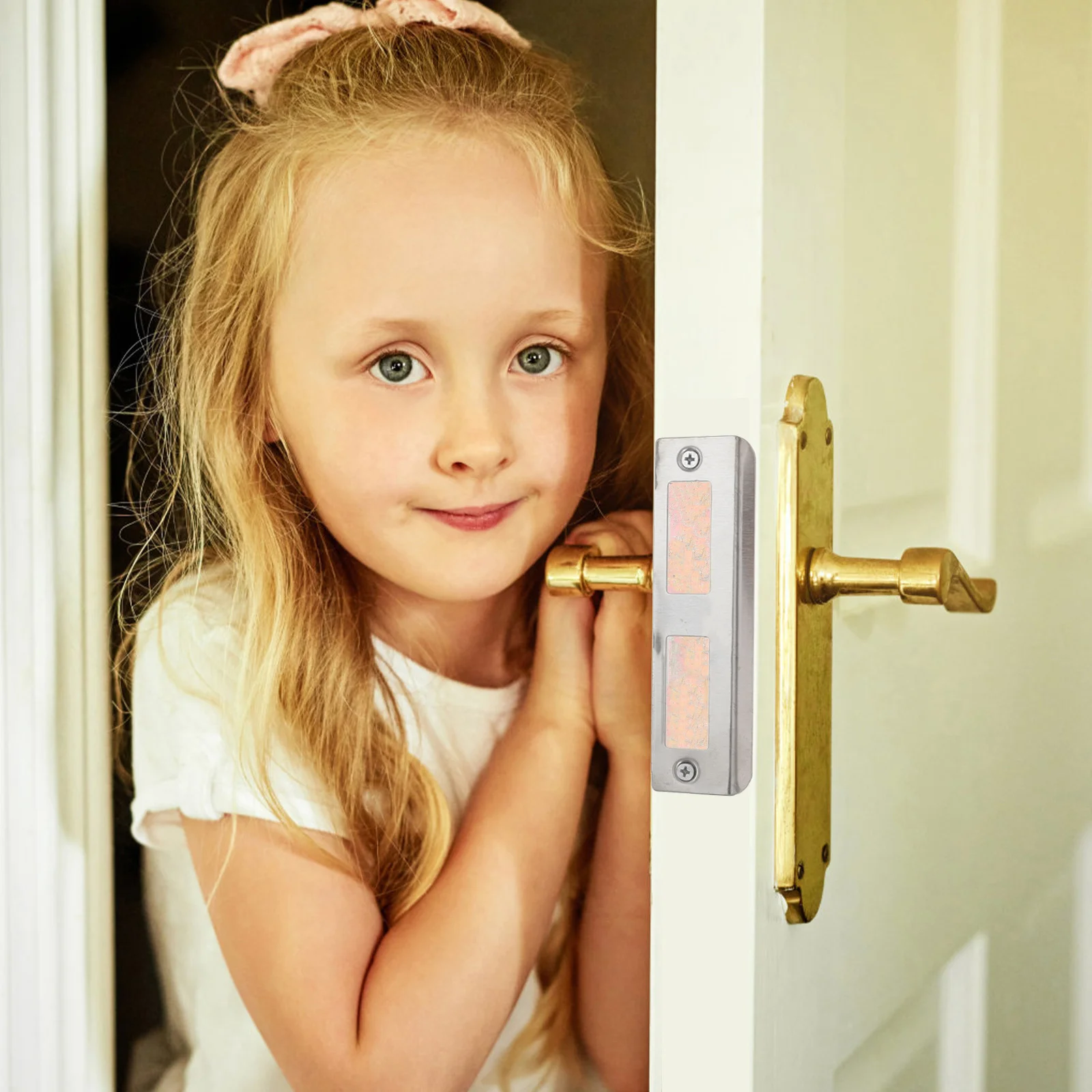 

5pcs Door Hole Cover Plate Stainless Steel Reinforcement Kit For Door Lock Security Durable Strike Plate Deadbolt Cover