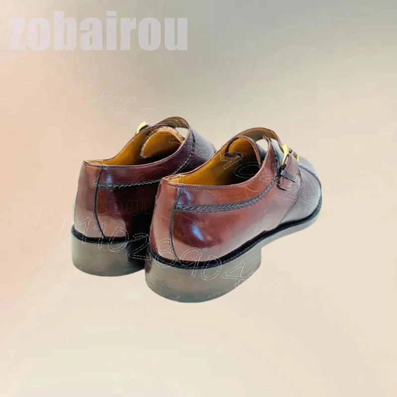 Mocassini con fibbia design cucito lavorato a maglia marrone viola Moda Slip On Scarpe da uomo di lusso fatte a mano per banchetti per feste Incontri Scarpe eleganti da uomo