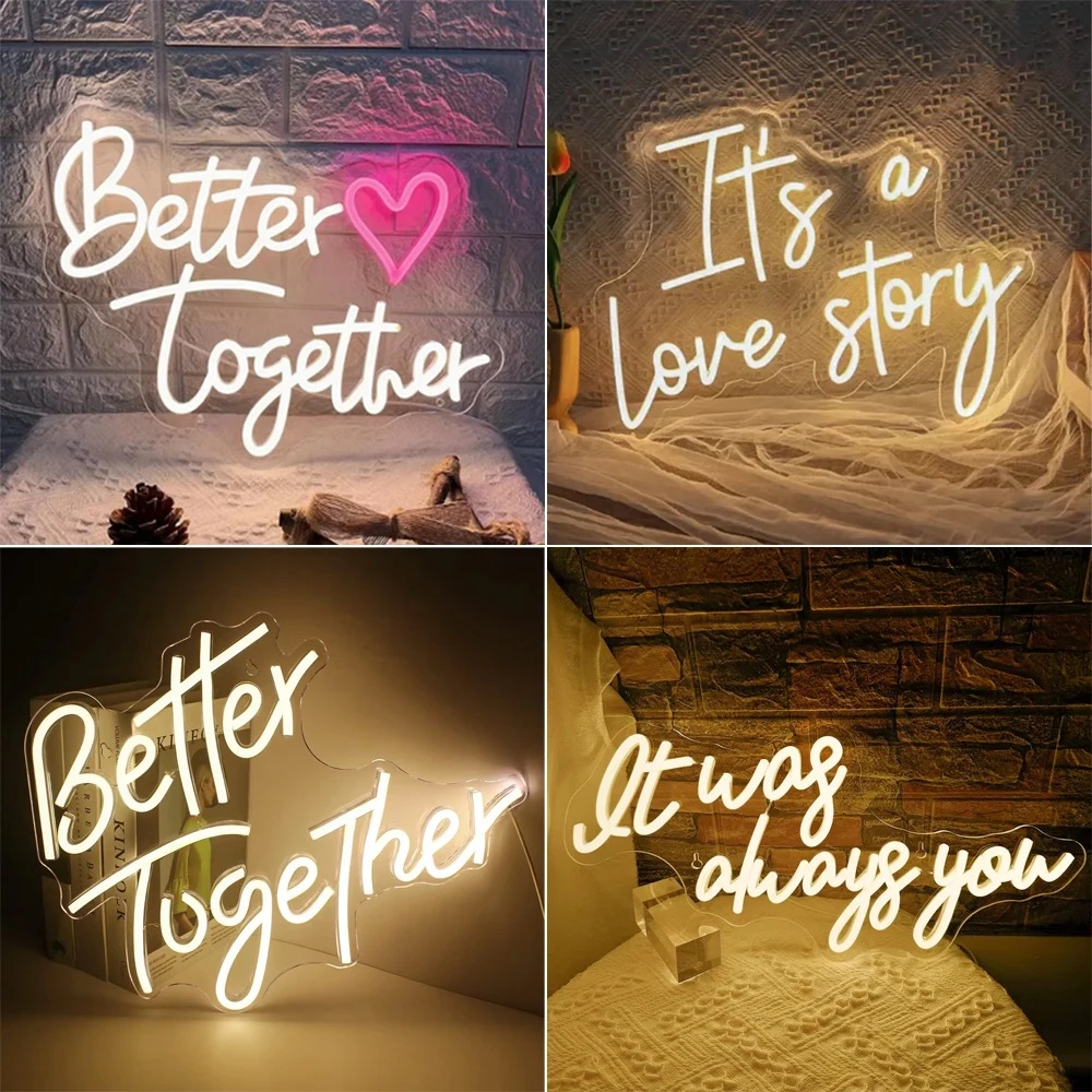 Panneau Néon LED USB 62 avec Joli, Décoration Murale, Acrylique pour Fiançailles, ixde Mariage, Chambre à Coucher, Art