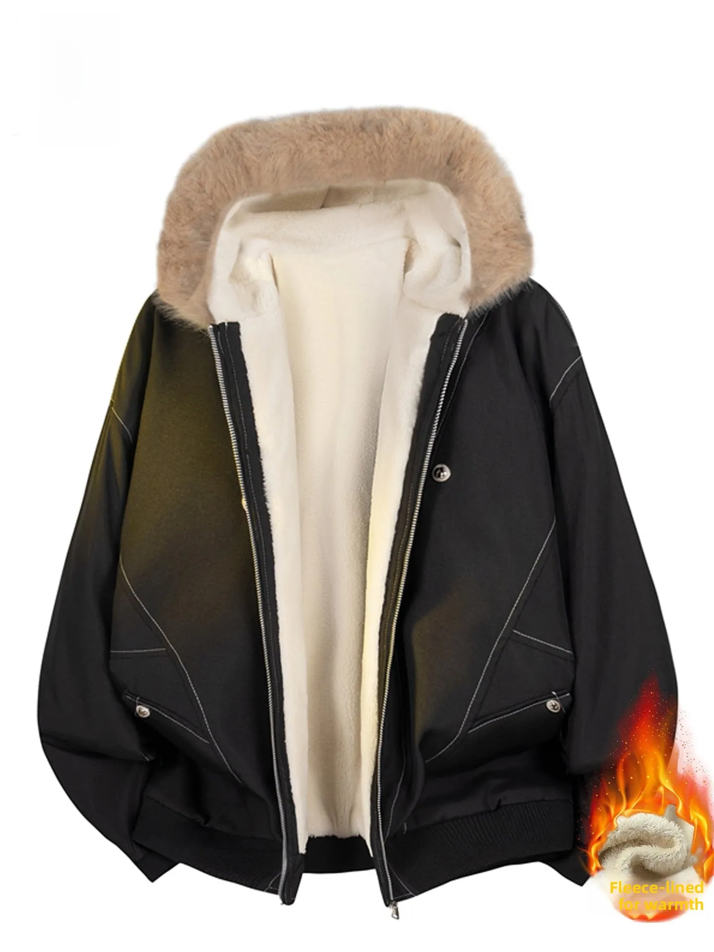 

Мужская утепленная хлопковая куртка Nainiu Road с капюшоном, теплая летная куртка, повседневная верхняя одежда, модная молодежная куртка для отдыха, на молнии