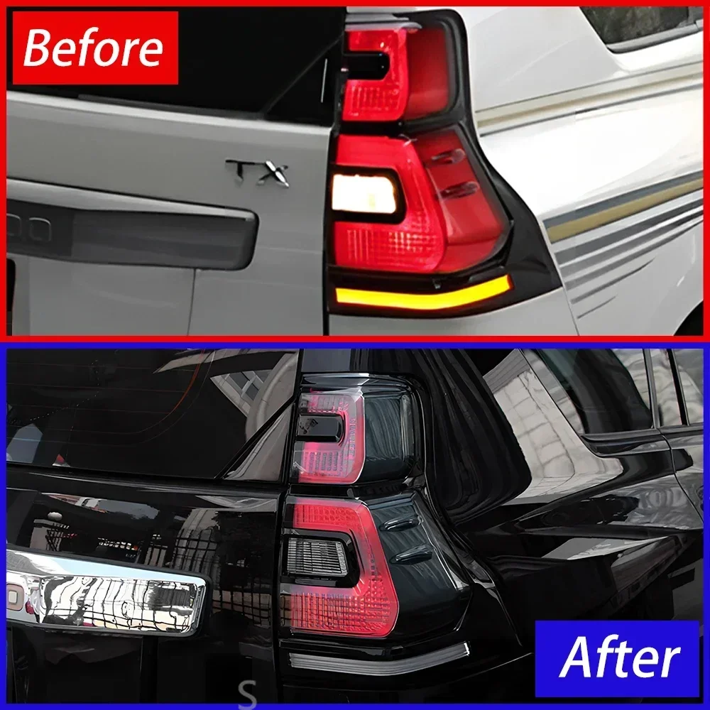 أضواء خلفية السيارات الجمعية الأصلية لتويوتا برادو 2018-2023 LED الديناميكية بدوره سيارة الخلفية الخلفية مصابيح التوصيل والتشغيل الملحقات #5