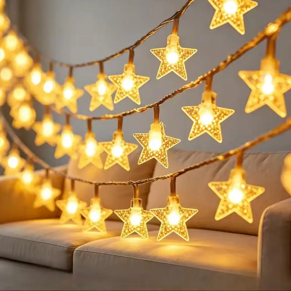 Star String Fairy Lights Christmas Lamps Garland Battery USB Powered For Wedding Party Curtain Home Decoration Lights ﻿