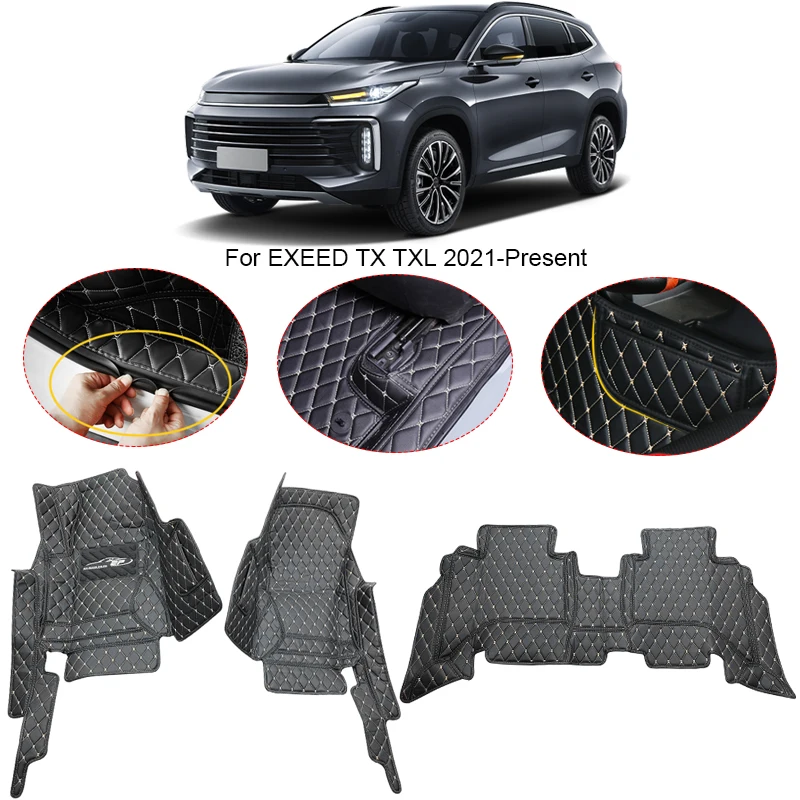 

3D Full Surround For EXEED TX TXL 2021-2025 Car Floor Mat Liner Foot Pads PU Leather Waterproof Carpet Cover Auto Accessories