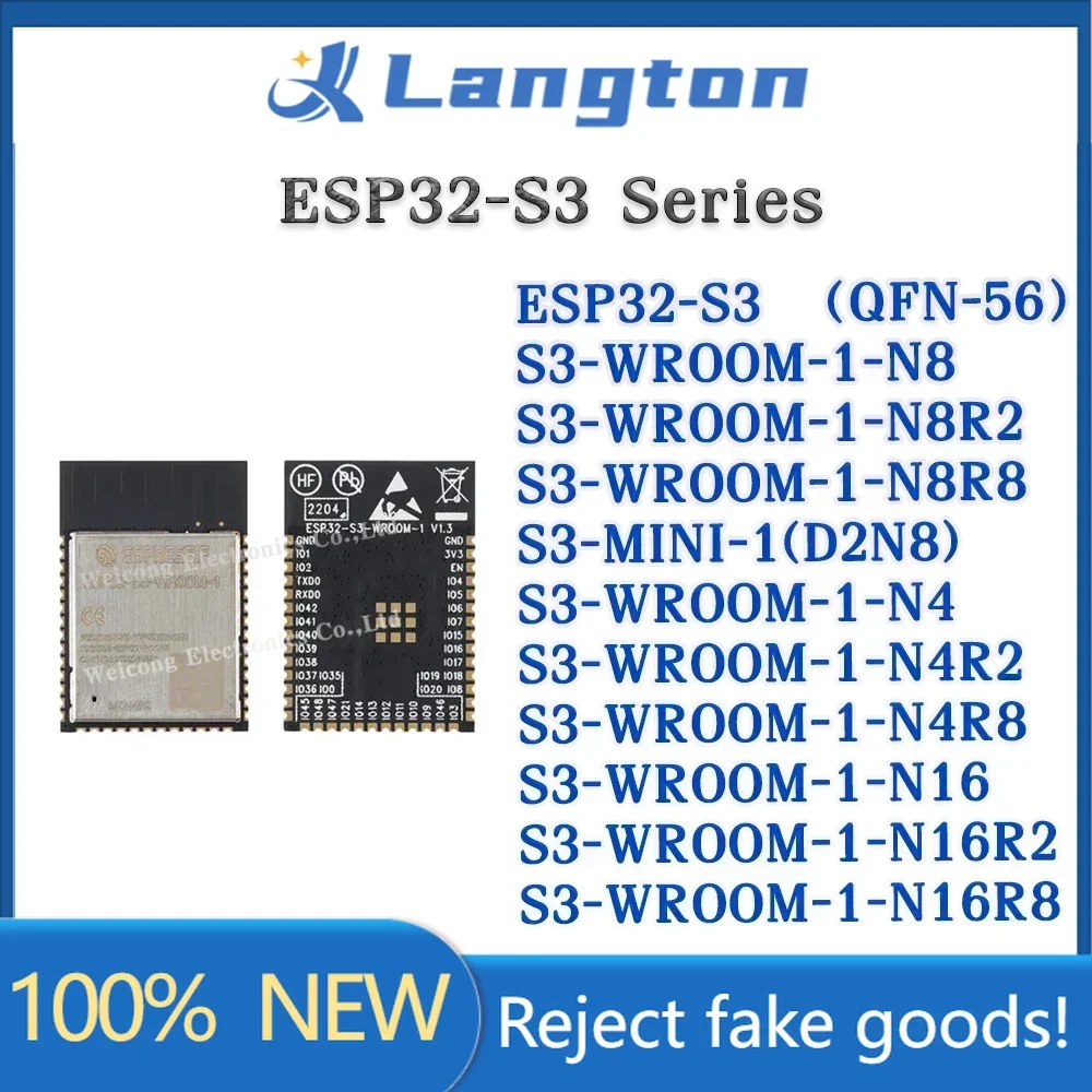 ESP32-S3-WROOM-1 ESP32-S3-MINI-1 ESP32-S3 ESP32-S3R2 ESP32-S3R8 Dual-core WiFi Bluetooth-compatible 5.0 ESP32 Wireless Module