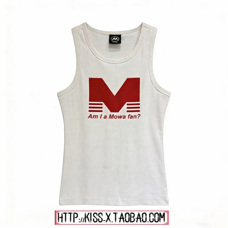 

Trendy Red Mowalola Logo Printed Slim Fit Sweat Vest T-Shirt Moisture Wicking Casual round Neck Short Sleeve Men's Top