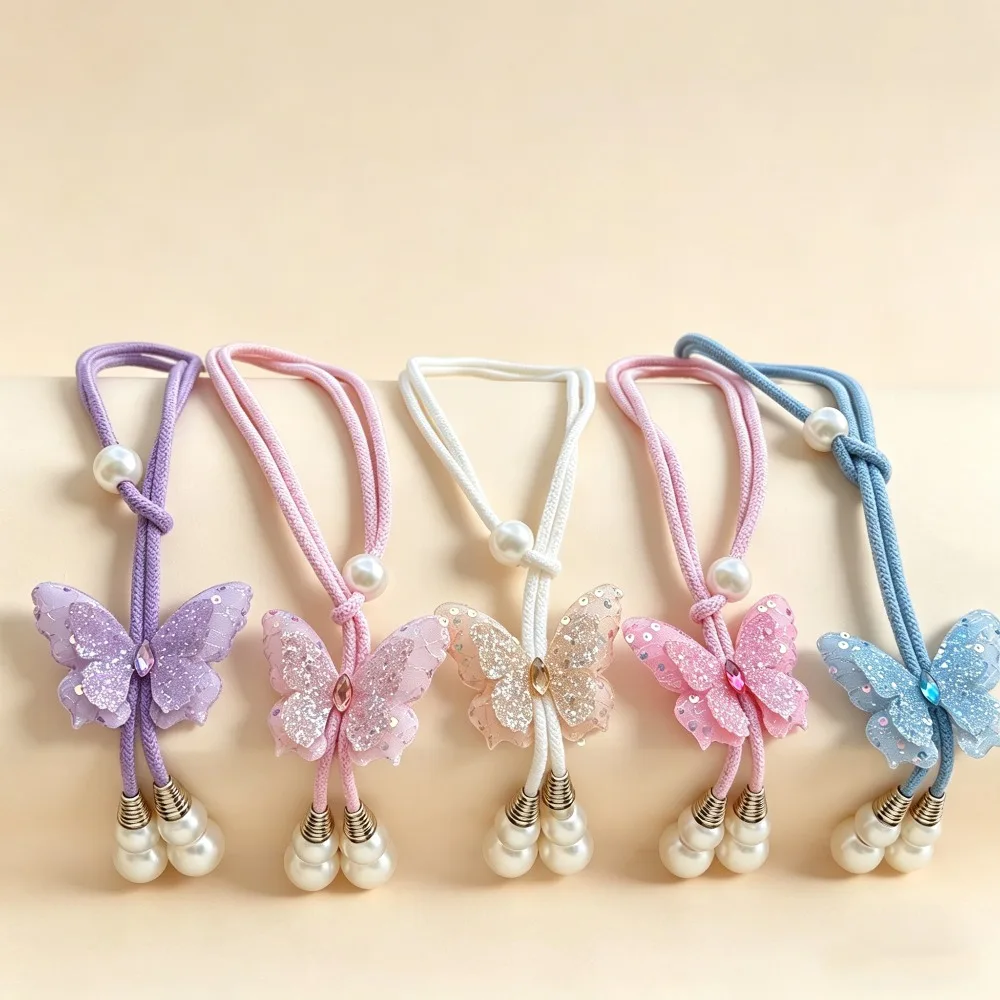 Butterfly-Shaped Curtain Tieback, Simple and Sweet with Sequins and Pearl String, Curtain Tieback for Home Decoration
