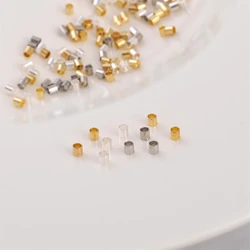 100pcs High Quality Color Retention Brass Crimp Beads Plated with 14K/Platinum/Silver Plating For Diy Jewelry Finding Making Acc
