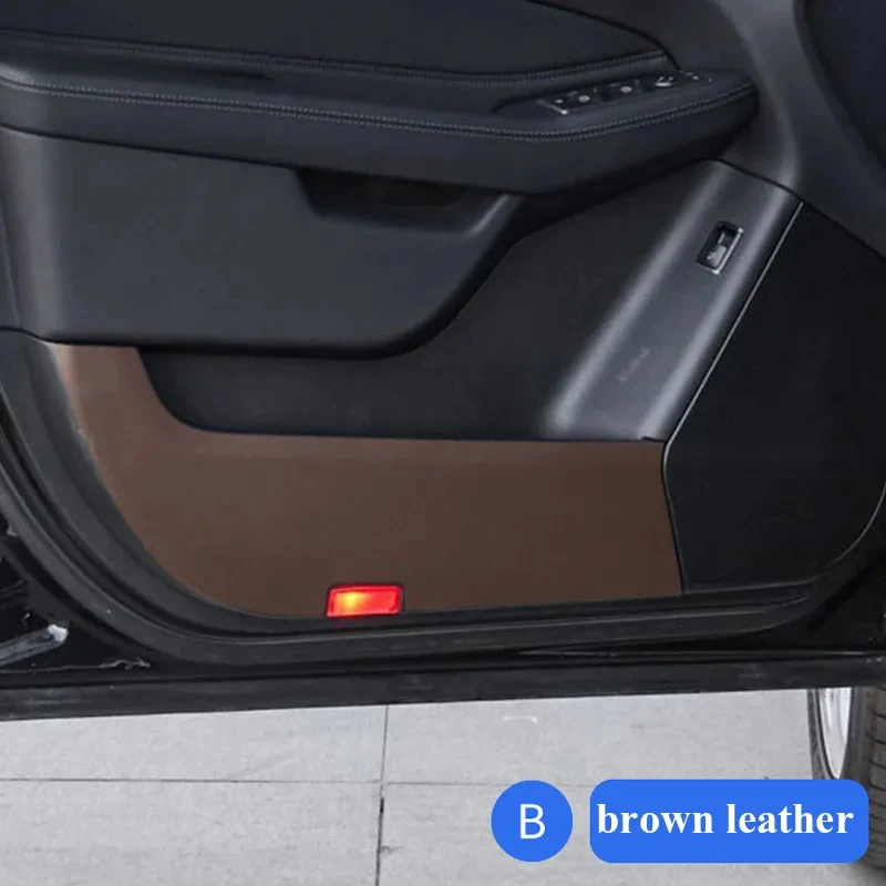 For Mercedes Benz GLE W166 W167 V167 GLE350 GLE450 GLE Coupe C292 C167 Leather Carbon Fiber Car Door Anti Kick Cover Mat Sticker