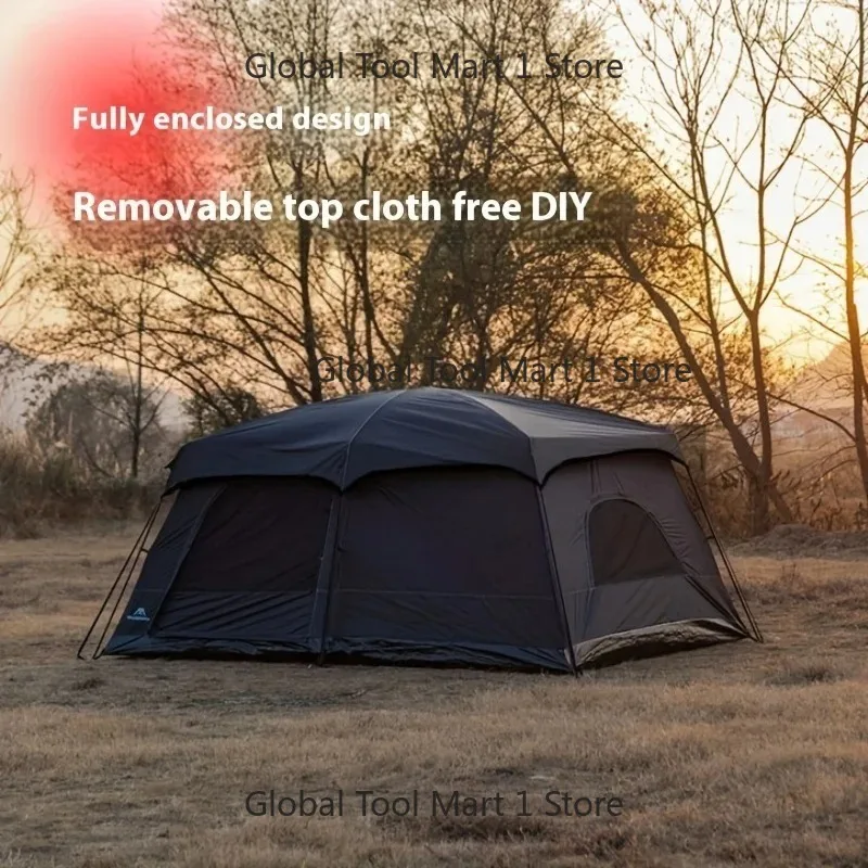 Tent outdoor camping overnight two-bedroom port-able thickened field awning camping equipment family gathering