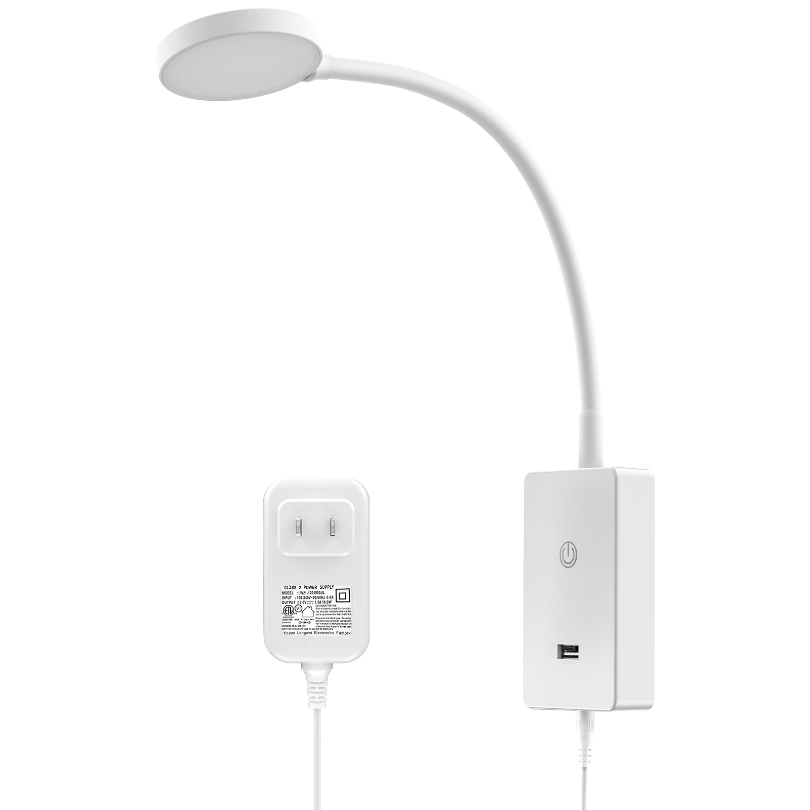Touch Dimmable LED Bedside Wall Mounted Reading Lamp for Bedroom Nightstand, 4 Brightness Levels, 120° Wide Angle Lighting