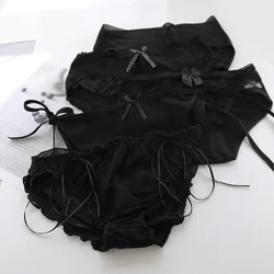 Black Bow Lace Underpant Panties Women Cotton Underwear Seamless Briefs Girls  Panties Lingeries Women's Underwear Panties