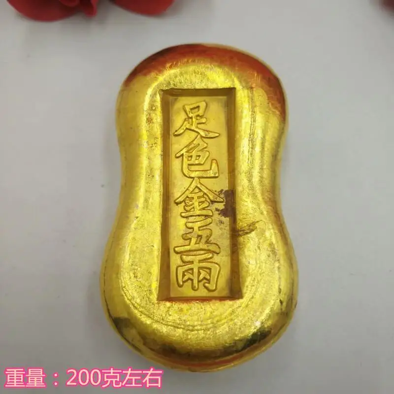 العملات القديمة العملات الذهبية النحاس المذهبة سبائك الذهب قضبان الذهب الأصفر مشرق الذهب الخالص 0.25 كجم قضبان الذهب تم إرسالها عشوائيا نفس السعر G