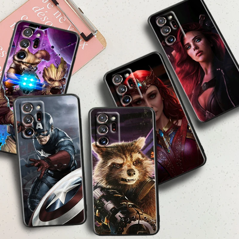 Marvel Avengers Heroes Passion For Samsung Note 20 10 Ultra Plus A31 A14 A12 A70 A34 A25 A04 A05 A15 A24 5G Black Funda