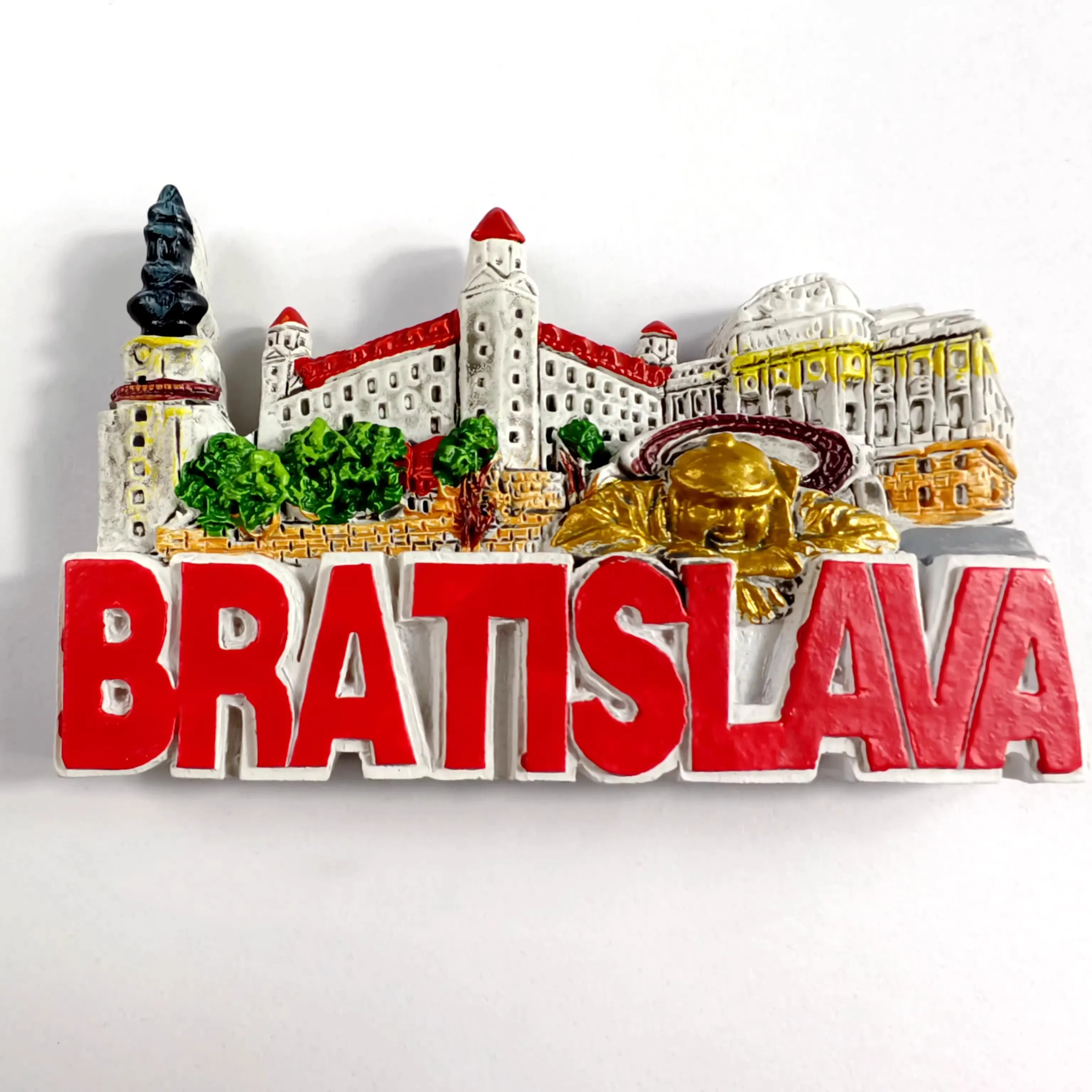 Slovakia Capital Bratislava Famous Statue - Gummi 3D Fridge Magnets Tourism Souvenirs Refrigerator Magnetic Stickers Home Decor