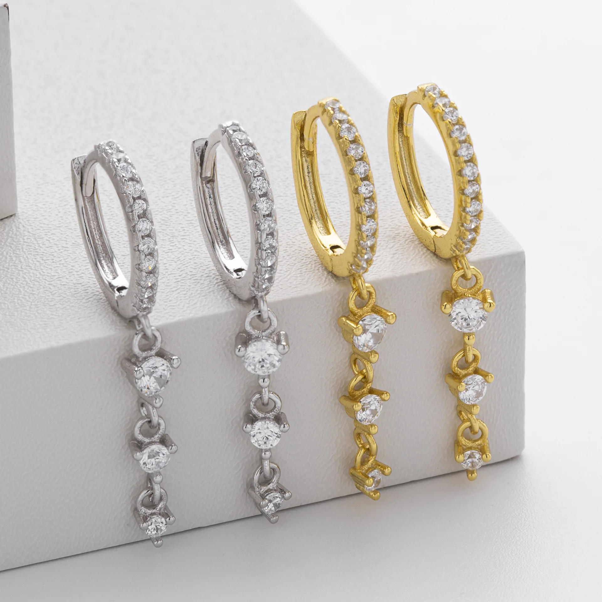 Withered S925 Sterling Silver Earrings With Stylish Zirconium Tassel Earrings And Versatile Accessories