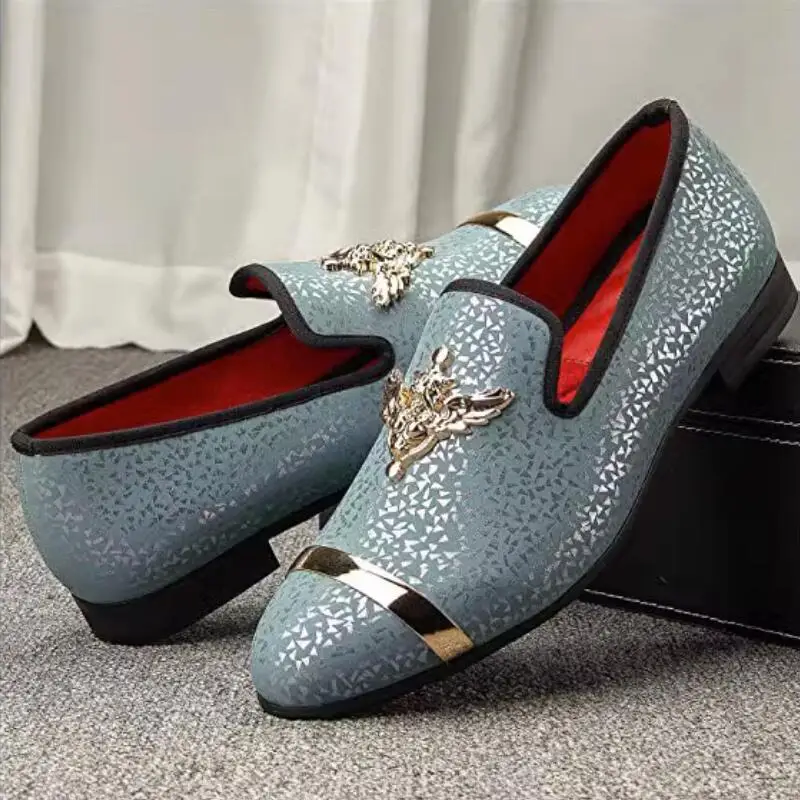 

Новые мужские бархатные лоферы, нарядная обувь, роскошные лоферы с металлическими элементами для вечеринок, Zapatos Hombre a27