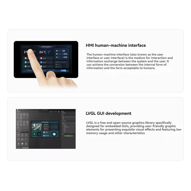 

CABE-7Inch LCD Touchscreen For ESP32-S3 With N16R8 CAN RS485 Sensor 1024X 600 Resolution Case Bracket Supports Wifi Bluetooth