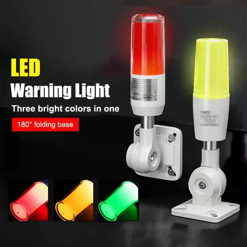 Three Color LED Warning Light Buzzer Alarm Foldable Machine Tool Signal Industrial