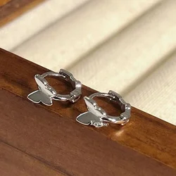 Cute Romantic Butterfly Hoop Earrings For Women Simple Style Hollow Small Animal Trendy Female Piercing Earring Accessories