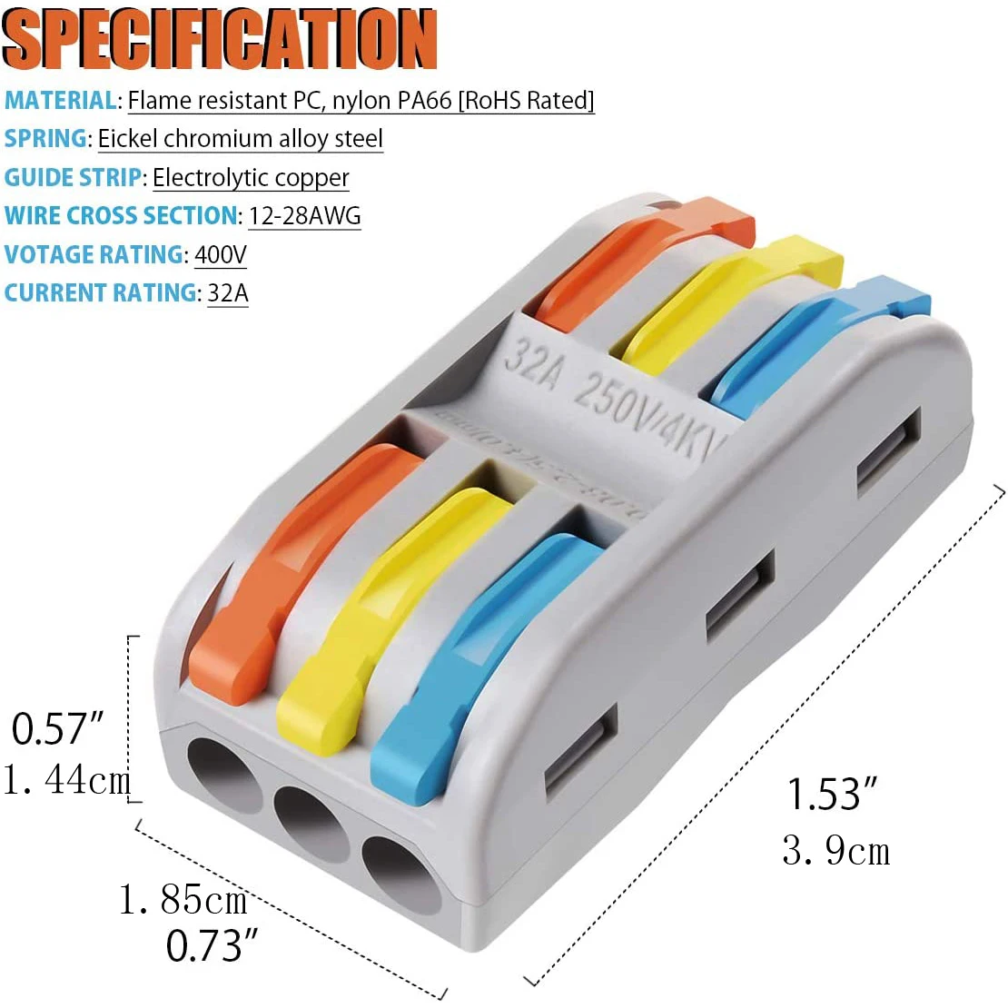 10db Bekever 2/3 Kalauz Púderdoboz Összekapcsol vezeték csatlakozók vel Colorado, 2 Kerülő inline splices, 28-12 AWG