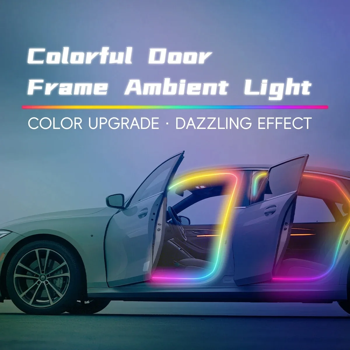 

4in1 Symphony Automotive Door Frame color-changing RGB LED Interior Ambience light USB APP Remote Control Easy to Install