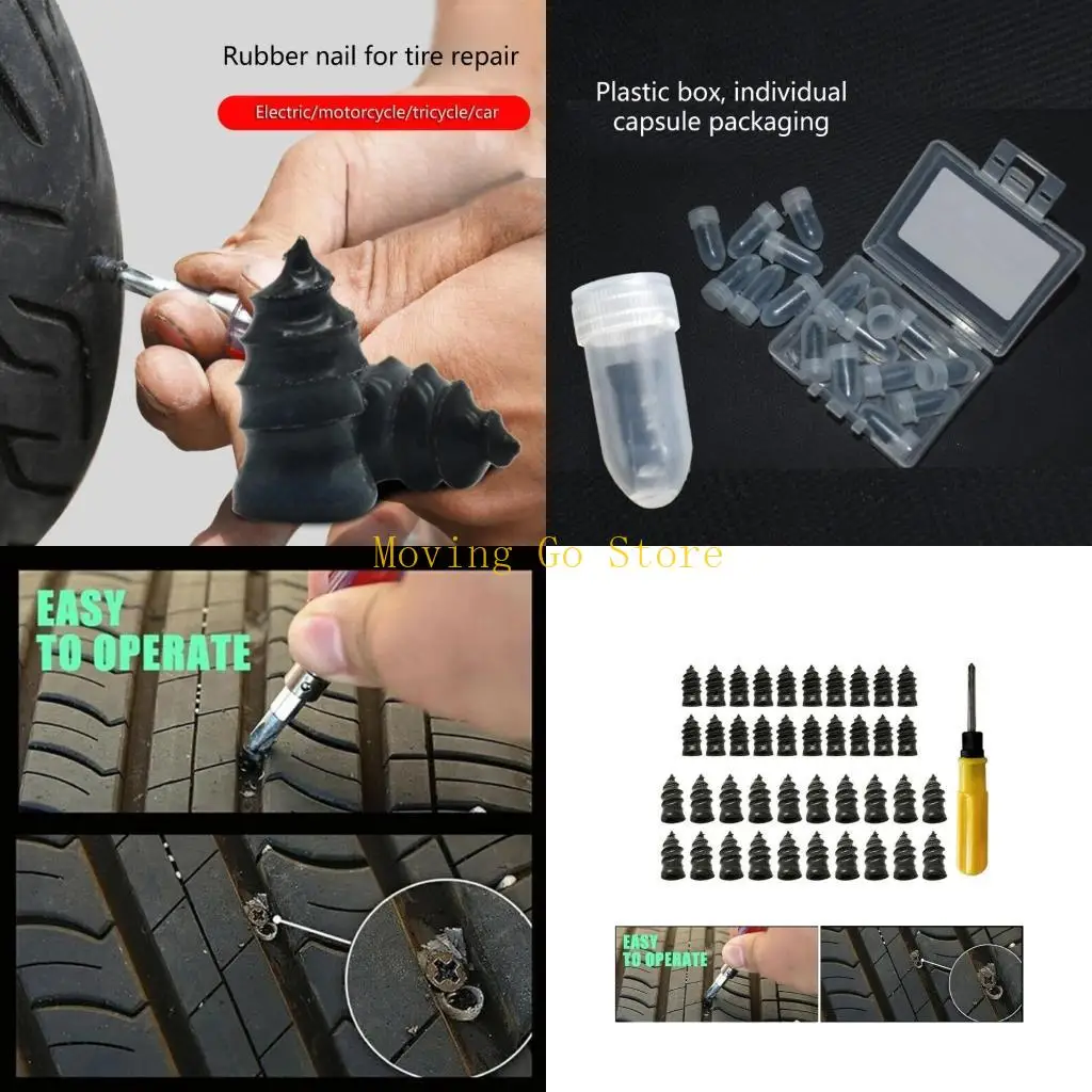 

B5XD Car Tire Repair Nails Car Truck Motorbike Scooter Rubber Vacuum Tire Repair