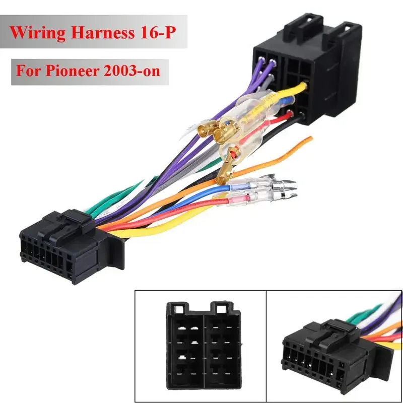 

Car Stereo Radio ISO Wiring Harness Connector 16-Pin PI100 For Pioneer 2003-on