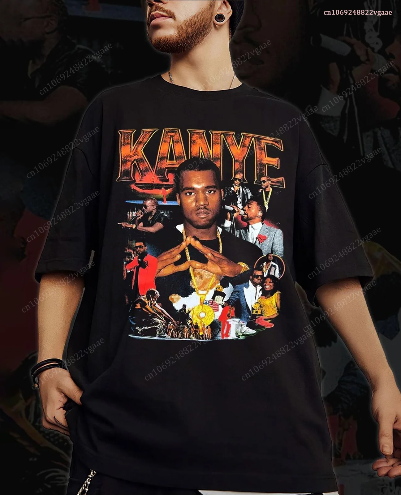 Summer Rapper Kanye West Graphic T-shirt Vintage Tshirt Short Sleeve T Shirt Hip Hop Men Women Adult Cotton Kids Polyester Tops