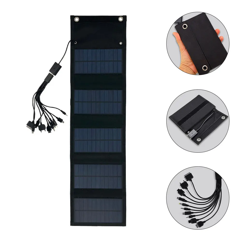 1Set 15W 6V Portable Solar Charger Foldable Solar Panel with Flap Protection Lightweight Compact for Camping Outdoor Emergency — купить у AliExpress WW