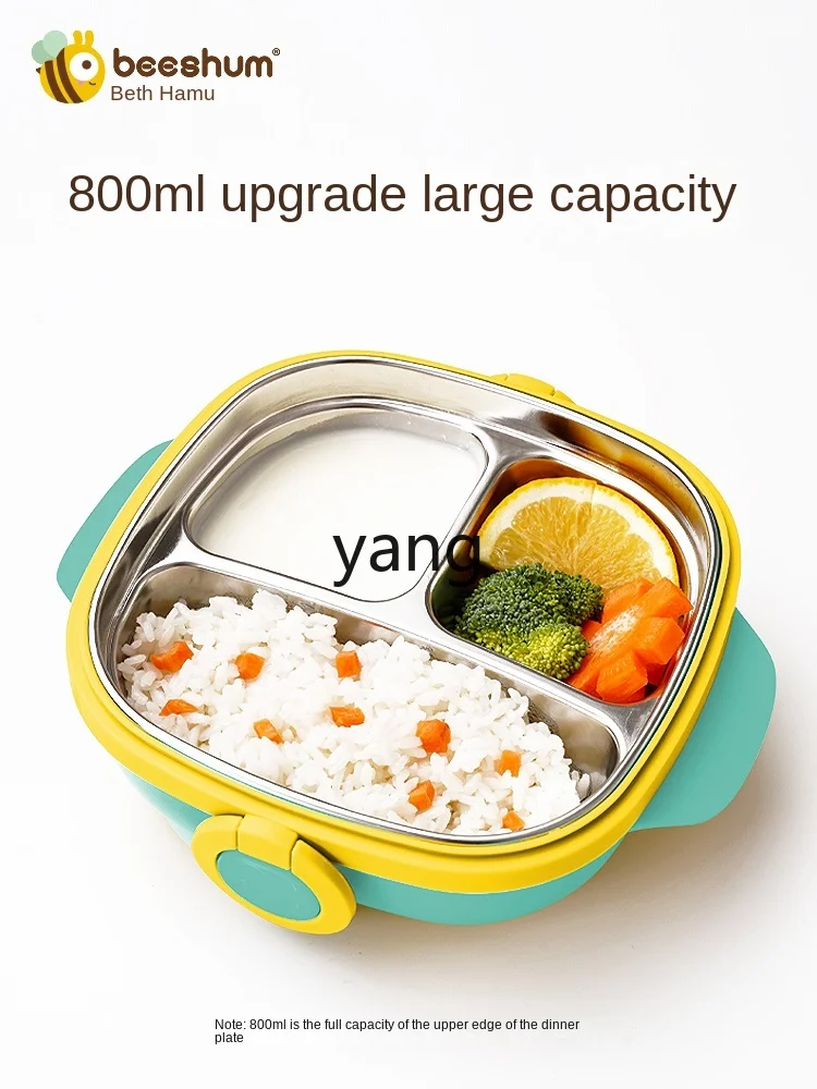 L'm'm Person Insulation Plate Baby Portable Children's Water Injection Compartment with Lid Solid Food Bowl