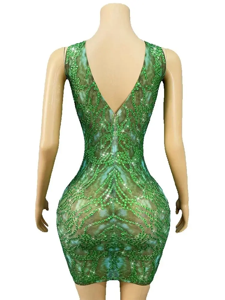 고품질 핫스탬핑 섹시 시스루 메쉬 탄성 드레스 2025 신상 맞춤 여성 의류