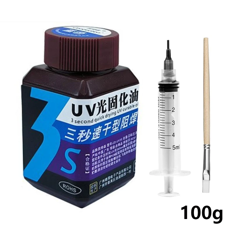 Masque de soudure à durcissement UV vert 3S, 7 couleurs à séchage rapide, encre pour Circuit imprimé PCB BGA, protection isolante, pâte à souder, huile de Flux