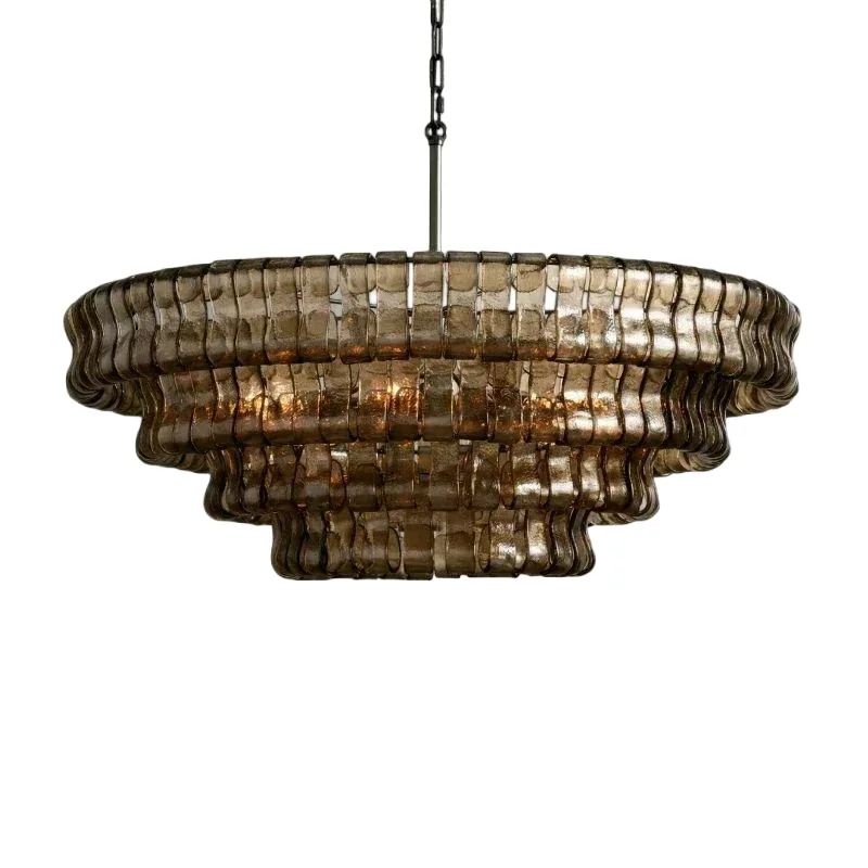 

Vintage French bright glass chandelier lighting the long oval dining table decoration American chandelier