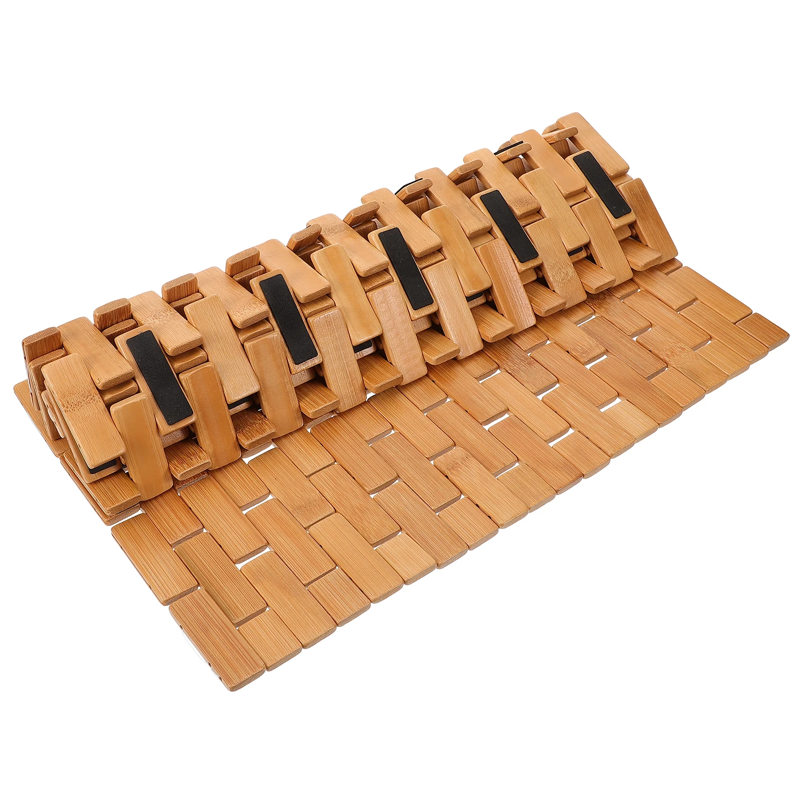 

Bamboo Mat Resistant Toilet Floor Shower Bath Mats Rugs for Bathroom Cushion Weave Baby