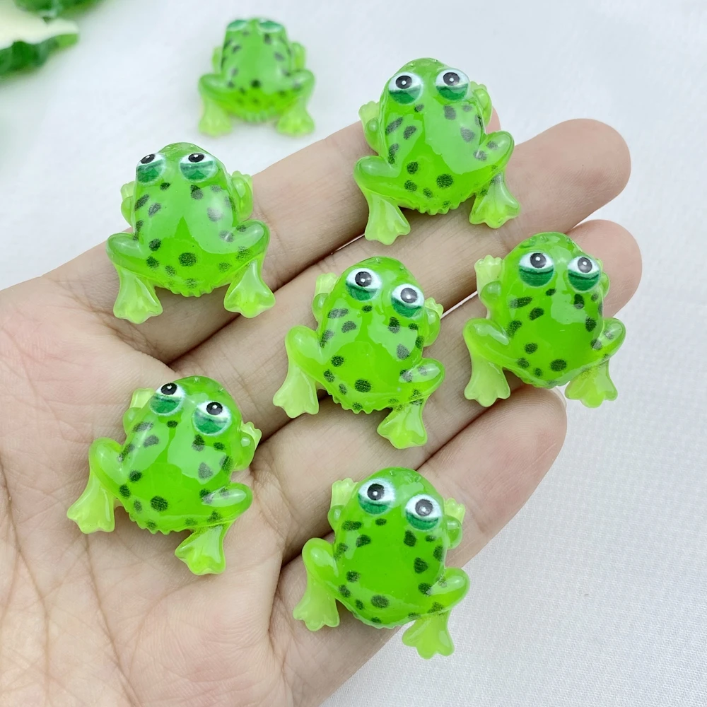 10Pcs New Models Colorful Cartoon Frog Series Resin Scrapbook DIY Jewelry Hairpin Headrope Decoration Crafts Diy Accessories