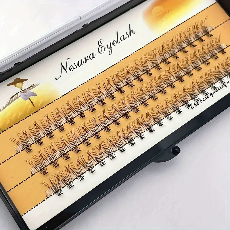 1 BOX (60 Clusters), 10D/20D 0.07C 8/9/10/11/12/13/14MM, Eyelash Extension Clusters, Single Cluster False Eyelashes Makeup Produ