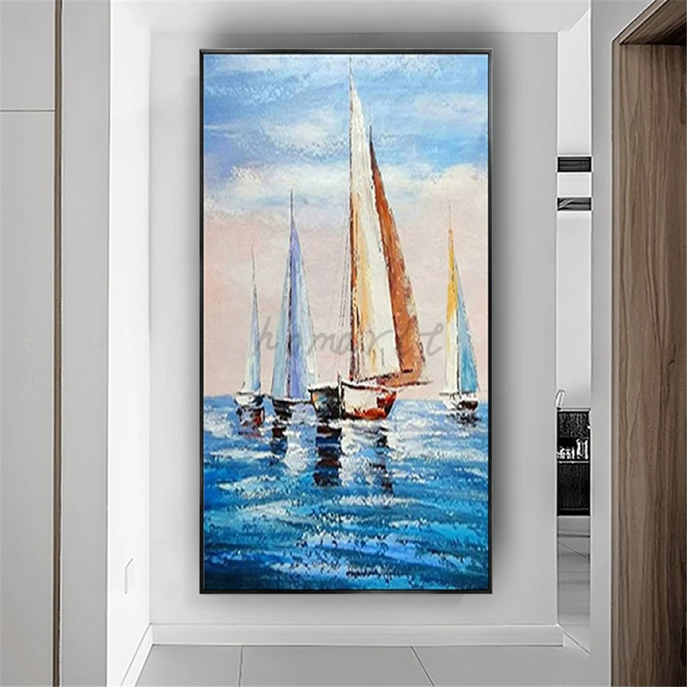 Pop Art Modern Abstract Oil Painting On Canvas 100% Handmade Wall Art Pictures Blue Texture Wall Paintings To Decor Living Room