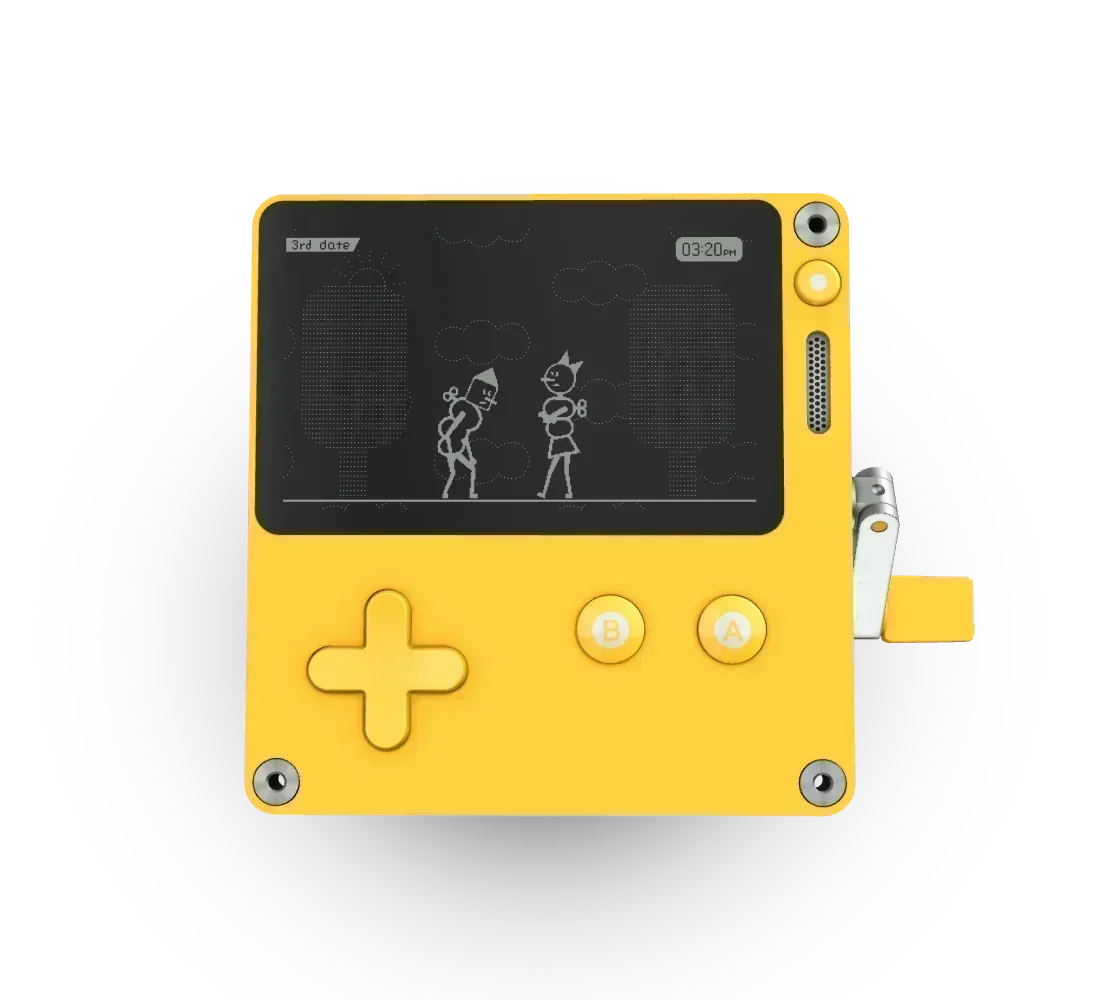 

NEW 2.7-Inch Panic Playdate Retro Mini Hand-Cranked Creative New US Version Handheld Game Console With Games