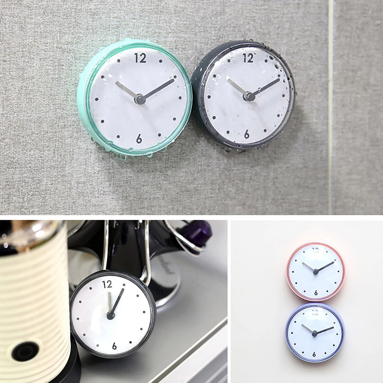 Cute Waterproof Sucker Alarm Clock Cartoon Kitchen Bathroom Bath Shower Clocks With Suction Cup Sucker Wall Clocks Decoration