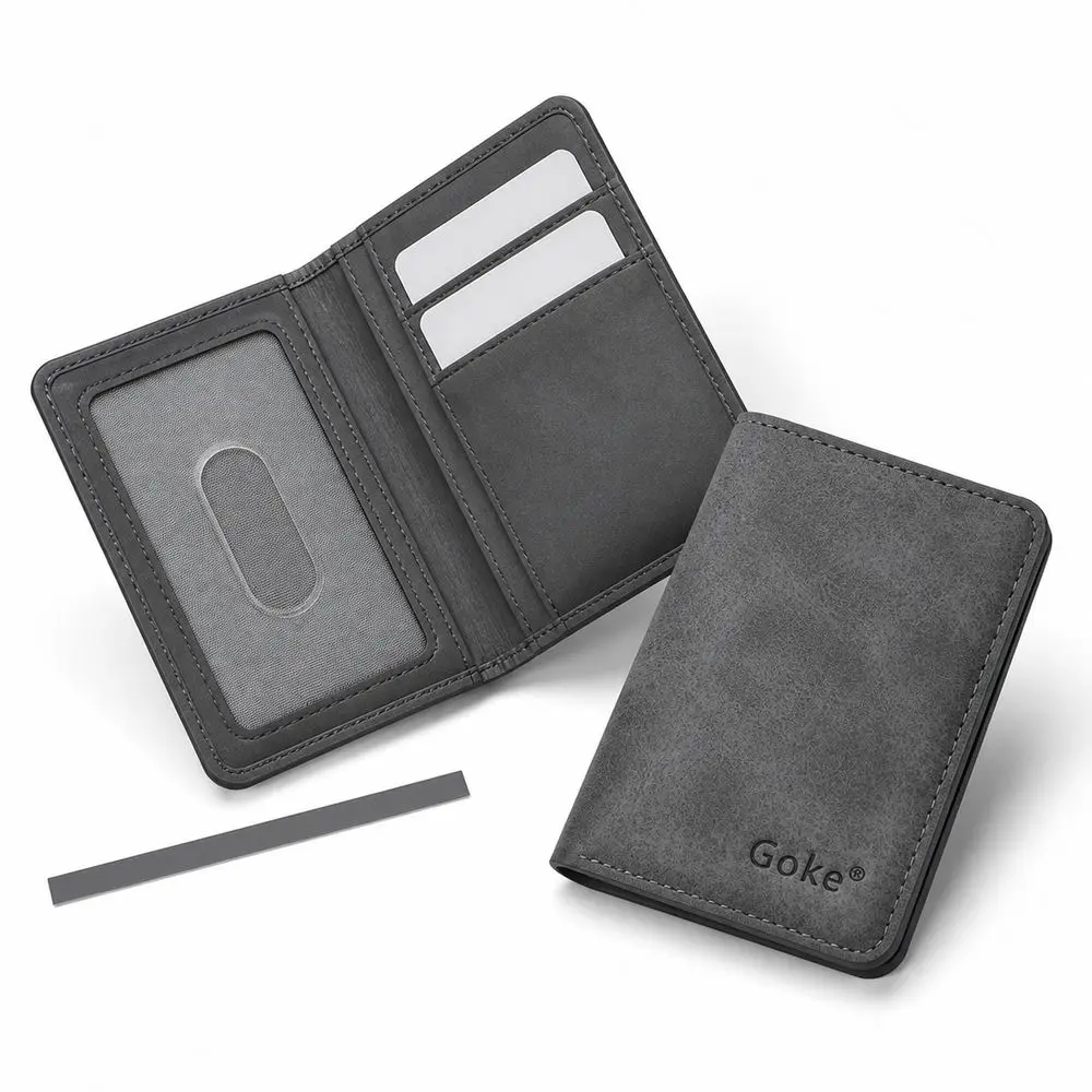 Slim Profile Men's Card Holder Multi Card Slots Anti-Magnetic Bifold Wallet Mini Size Multifunctional Driver's License Holder