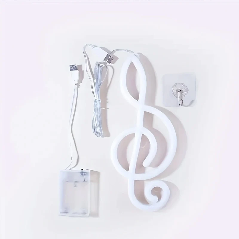 Neon Sign, Music Note Shape Neon LED Decorative Night Light Wall Bedside Decor Battery/USB Children Birthday Gift