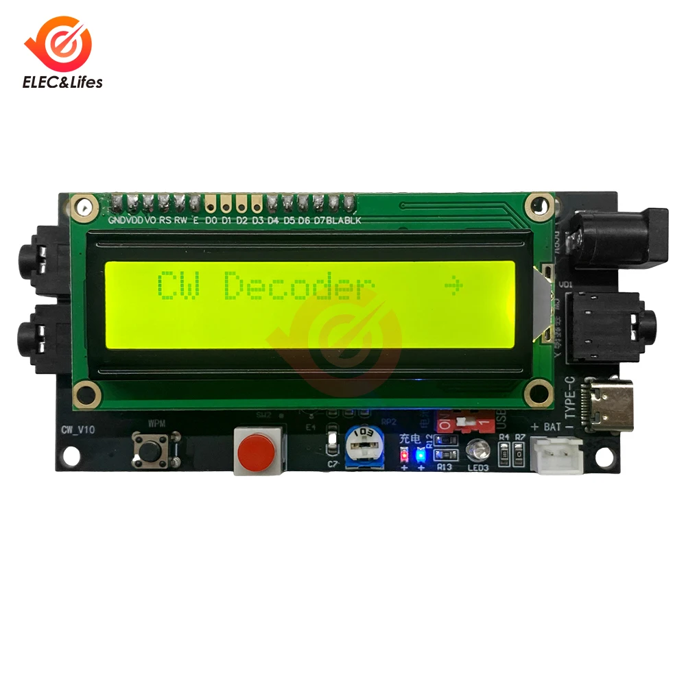 Leitor de Código Morse com Lcd Digital Decodificador cw Rádio Radioampername dc 512v 500ma
